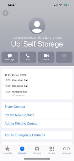 UCI Self Storage — Customer photo