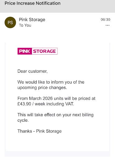 Pink Self Storage — Customer photo